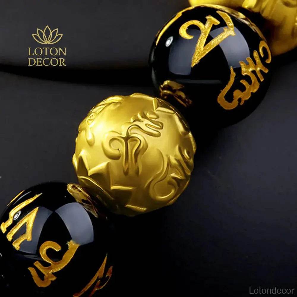Gold Agate Pi Xiu Bracelet – Wealth Crystal Talisman - Loton Decor