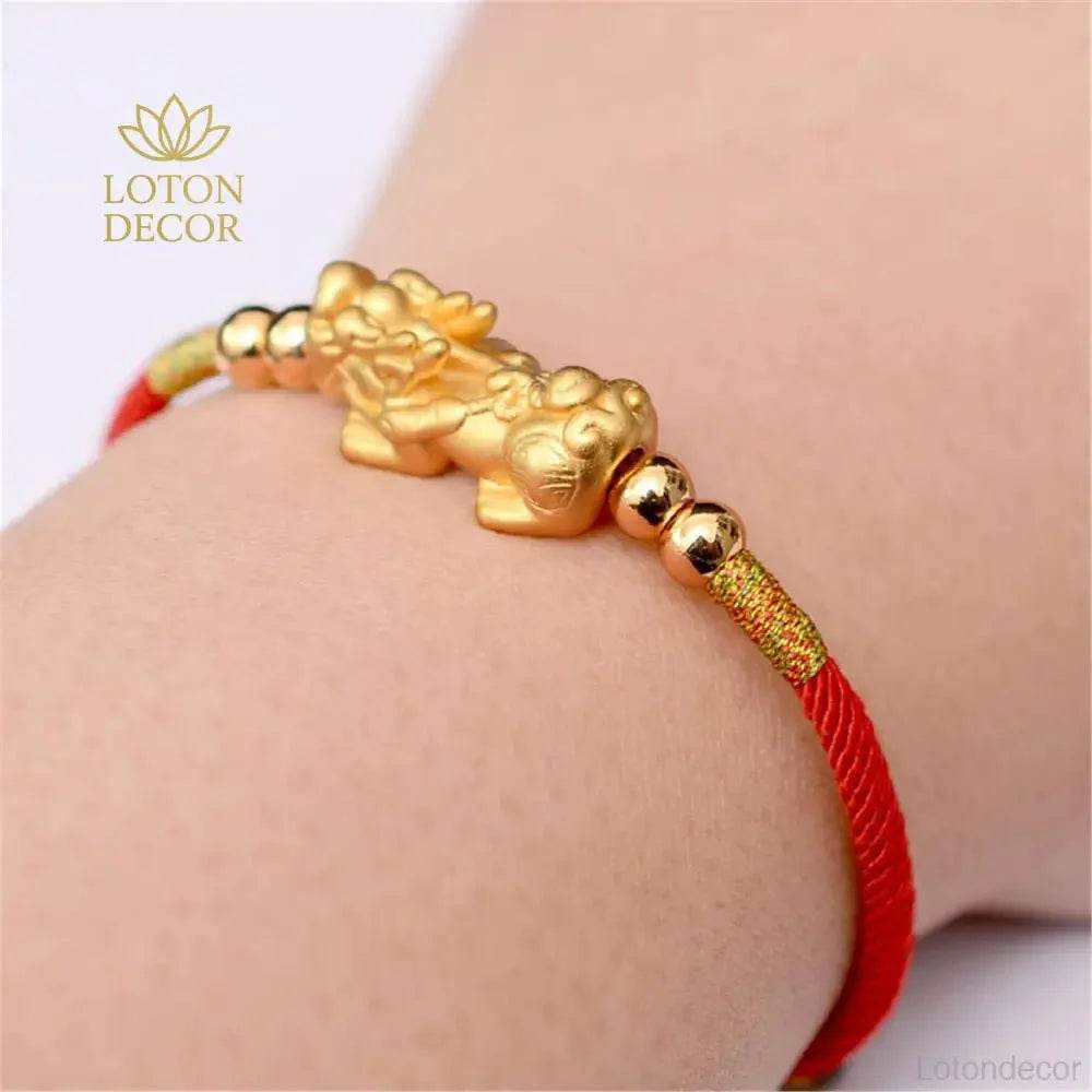 Gold Pixiu Bracelet – Silver Wealth & Protection Charm - Loton Decor