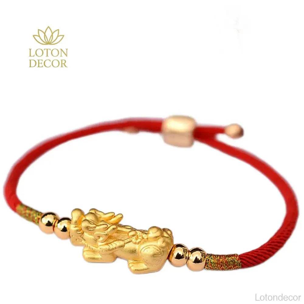 Gold Pixiu Bracelet – Silver Wealth & Protection Charm - Loton Decor