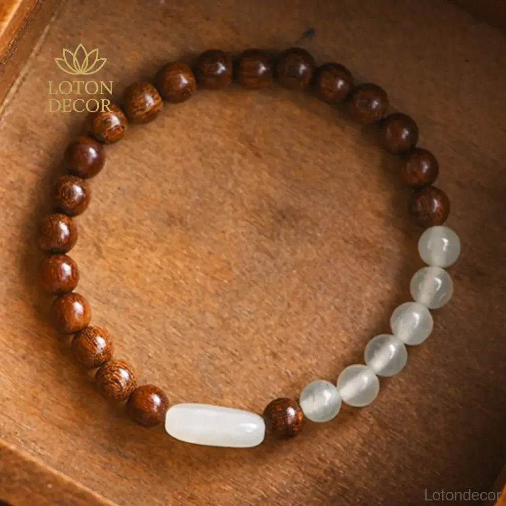 Golden Sandalwood Jade Bracelet – Attract Prosperity - Loton Decor