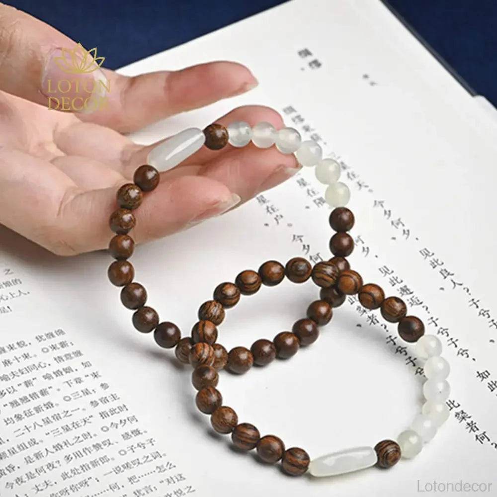Golden Sandalwood Jade Bracelet – Attract Prosperity - Loton Decor