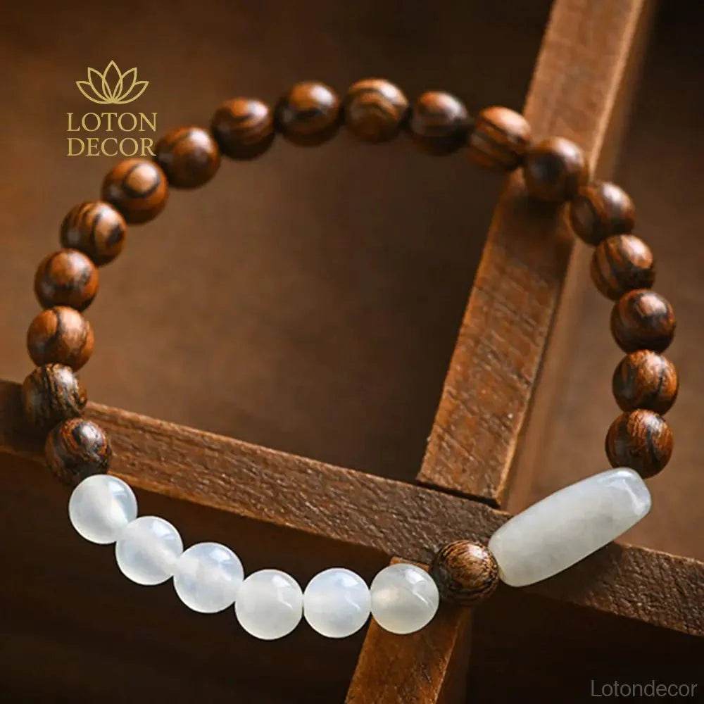 Golden Sandalwood Jade Bracelet – Attract Prosperity - Loton Decor