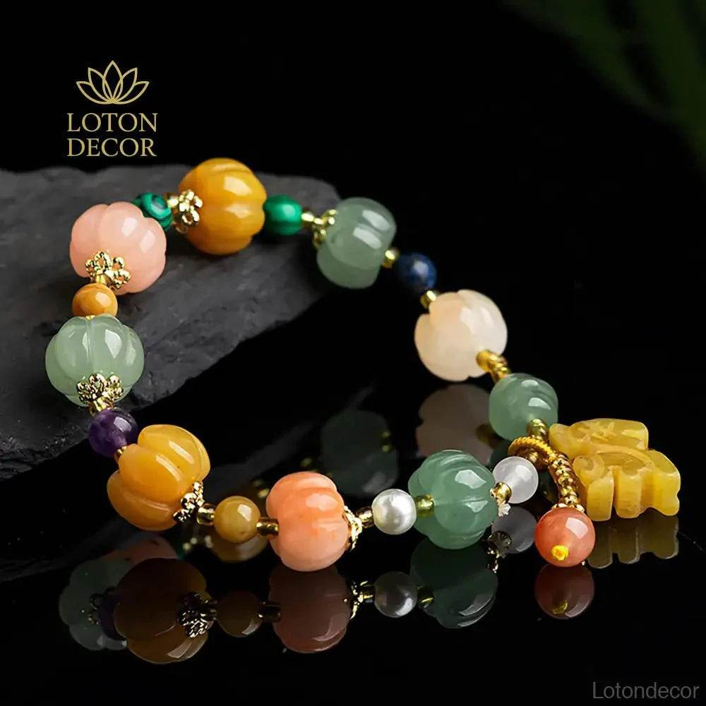 Golden Silk Jade Pixiu Bracelet – Fortune Chakra Amulet - Loton Decor