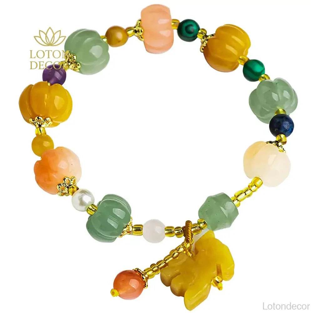 Golden Silk Jade Pixiu Bracelet – Fortune Chakra Amulet - Loton Decor