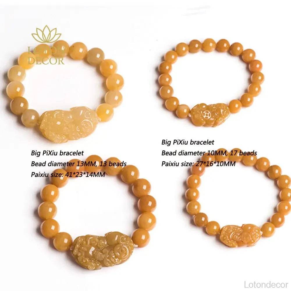 Golden Silk Jade Pixiu Bracelet – Wealth & Fortune Bangle - Loton Decor