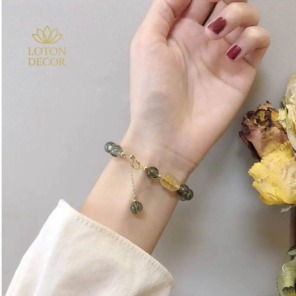 Green Hair Crystal Pixiu Bracelet – Retro Lucky Wealth Bangle for Women - Loton Decor