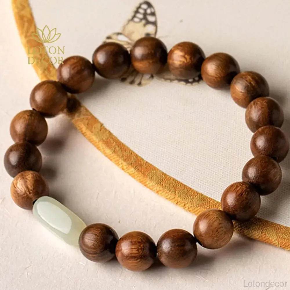 Green Sandalwood Wealth Bracelet – Chakra Reiki Amulet - Loton Decor