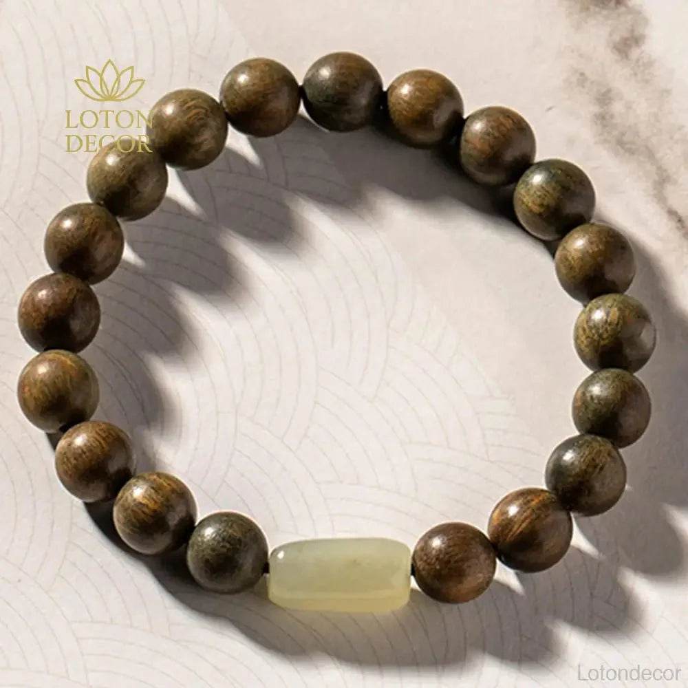 Green Sandalwood Wealth Bracelet – Chakra Reiki Amulet - Loton Decor