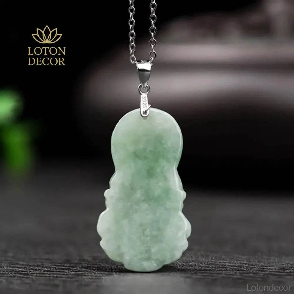 Guanyin Jade Pendant Necklace – Feng Shui Luck Amulet Jewelry - Loton Decor
