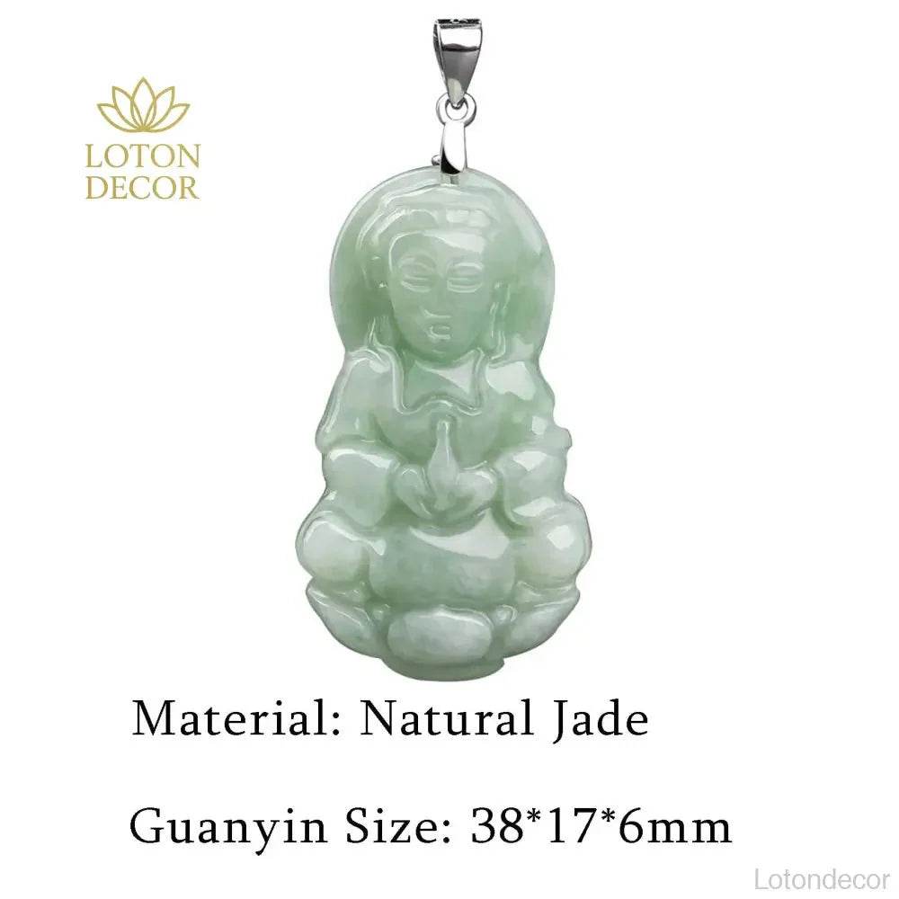 Guanyin Jade Pendant Necklace – Feng Shui Luck Amulet Jewelry - Loton Decor