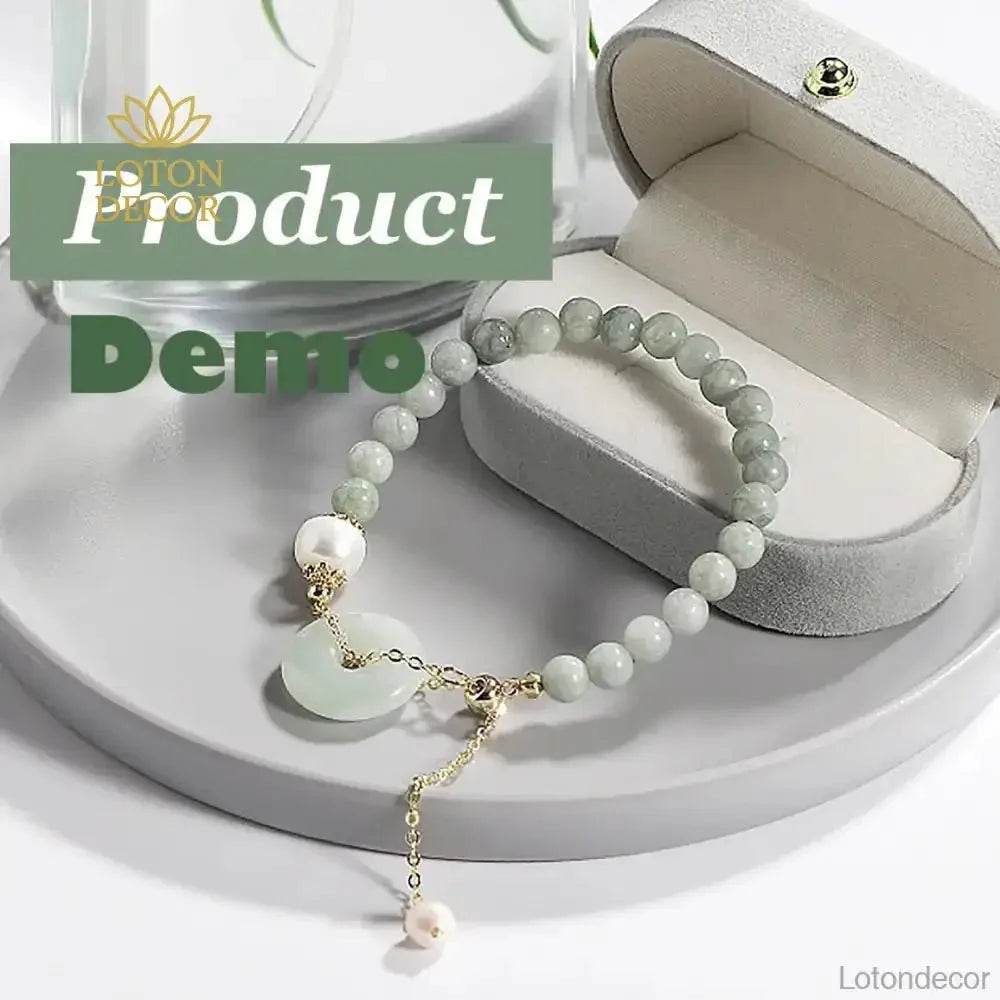Harmony Buckle Jade Bracelet Beaded Level A Fei Cui Jade Donut Crystal Bracelet - Loton Decor