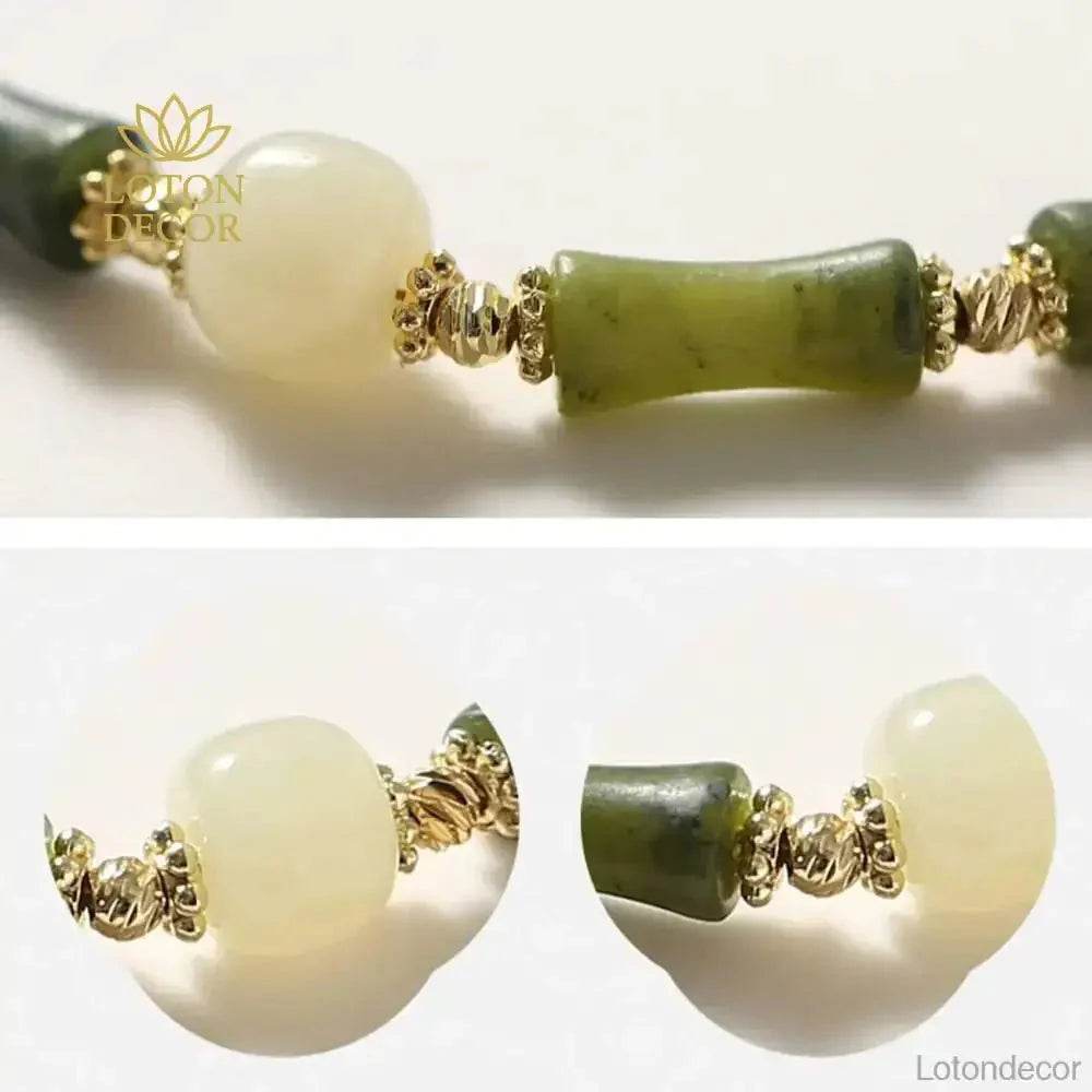 Hetian Jade Bamboo Feng Shui Bracelet – Lucky Gemstone Jewelry - Loton Decor