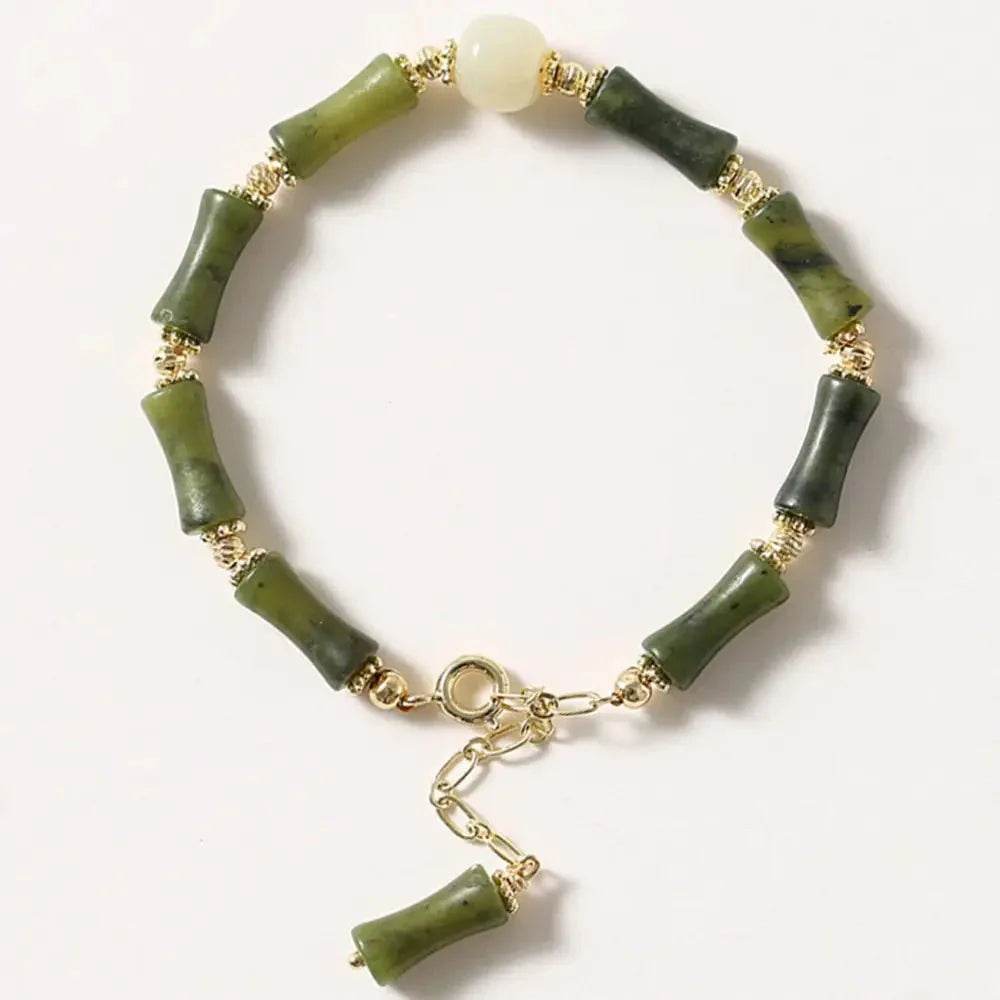 Hetian Jade Bamboo Feng Shui Bracelet – Lucky Gemstone Jewelry - Loton Decor