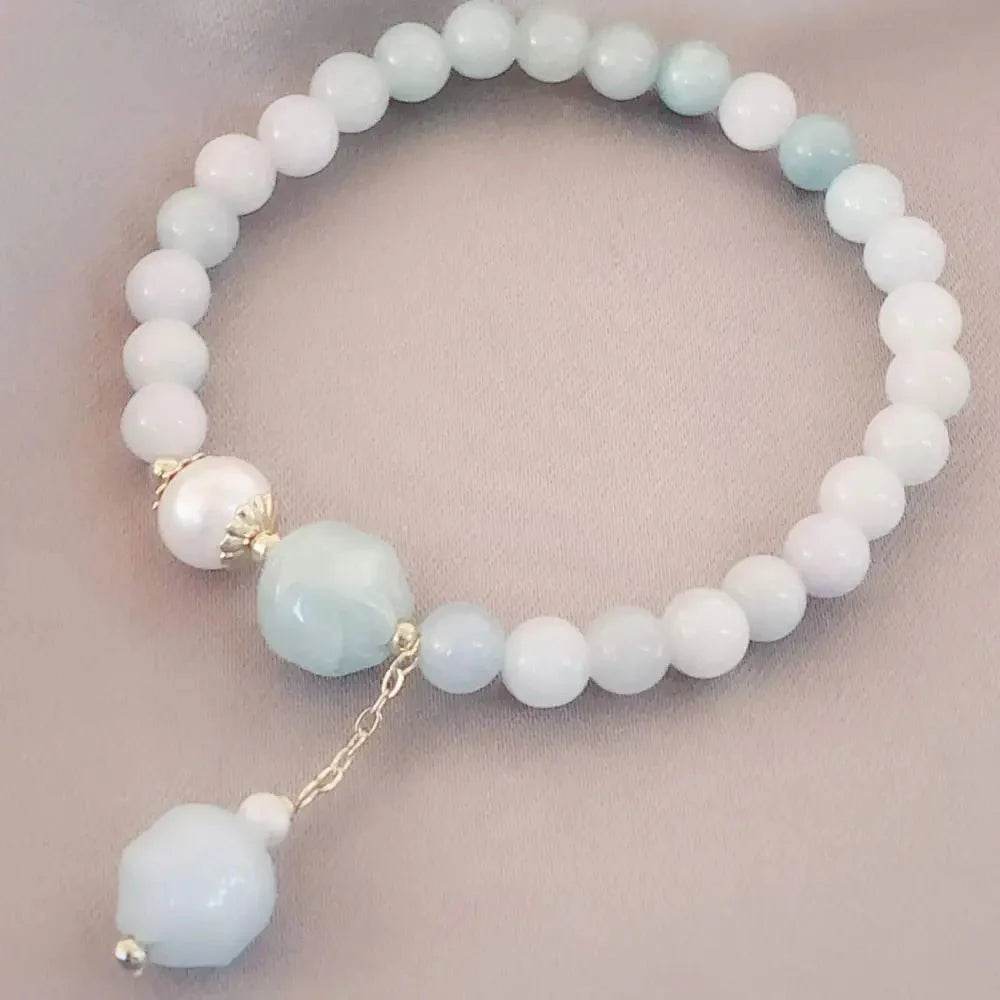 Hetian Jade Lotus Bracelet – Carved Lotus Wealth Charm - Loton Decor
