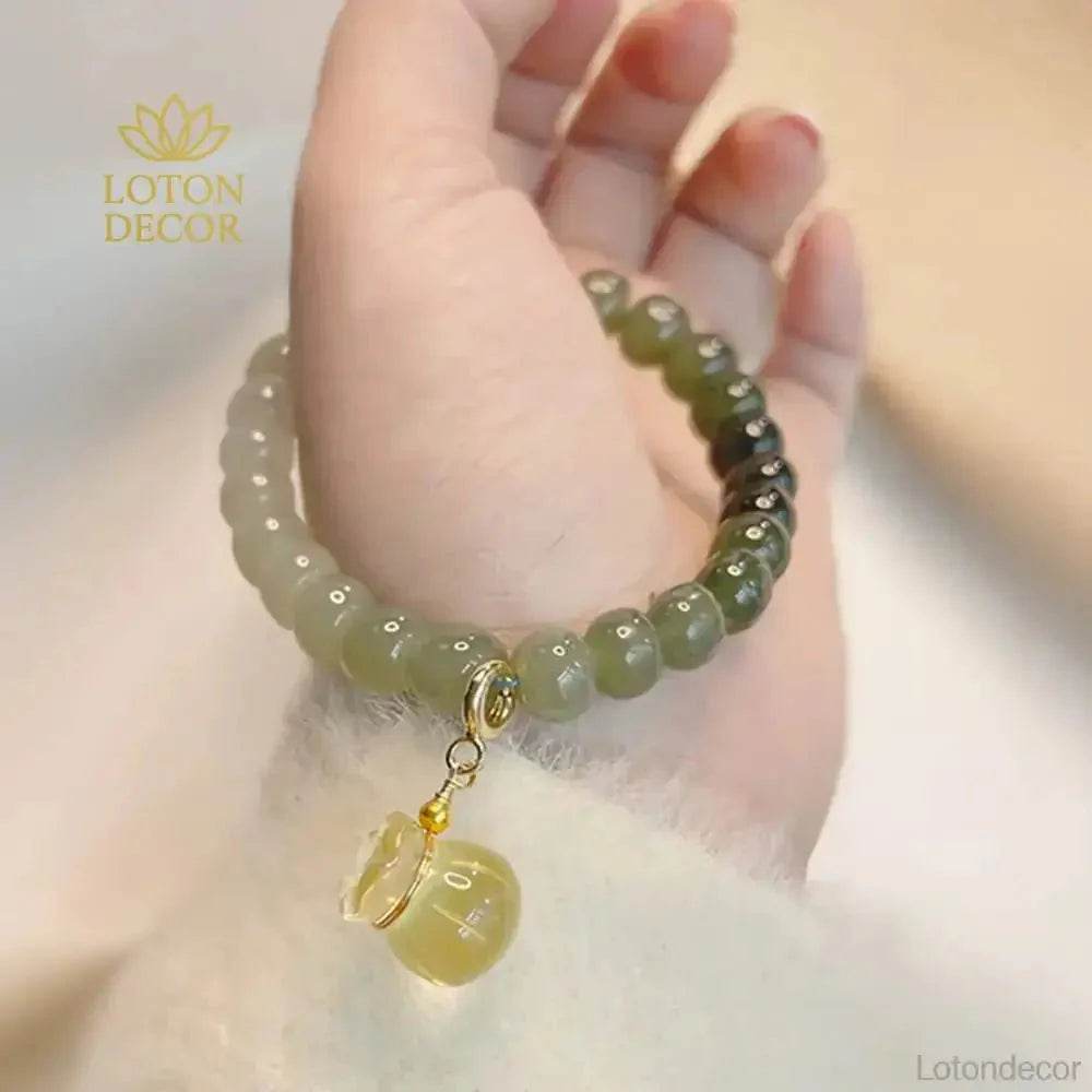 Hetian Jade Money Bag Bracelet – Lucky Wealth Amulet - Loton Decor
