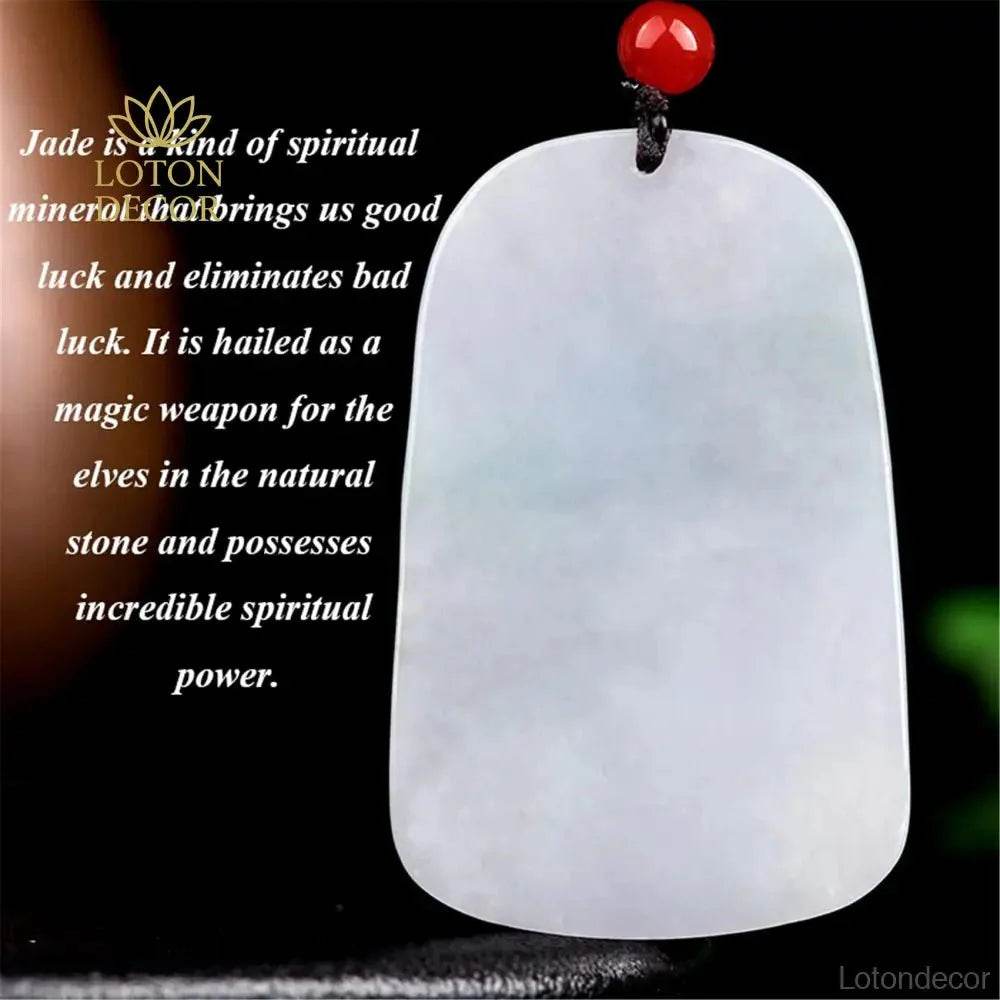 Ice Jade Guan Gong Necklace – Warrior Wealth Protection - Loton Decor