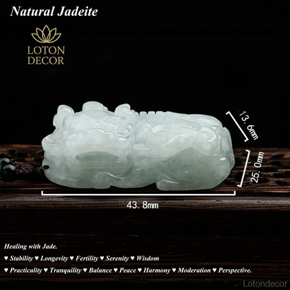 Ice Jade Pixiu Pendant – Fortune & Wealth Amulet Necklace - Loton Decor