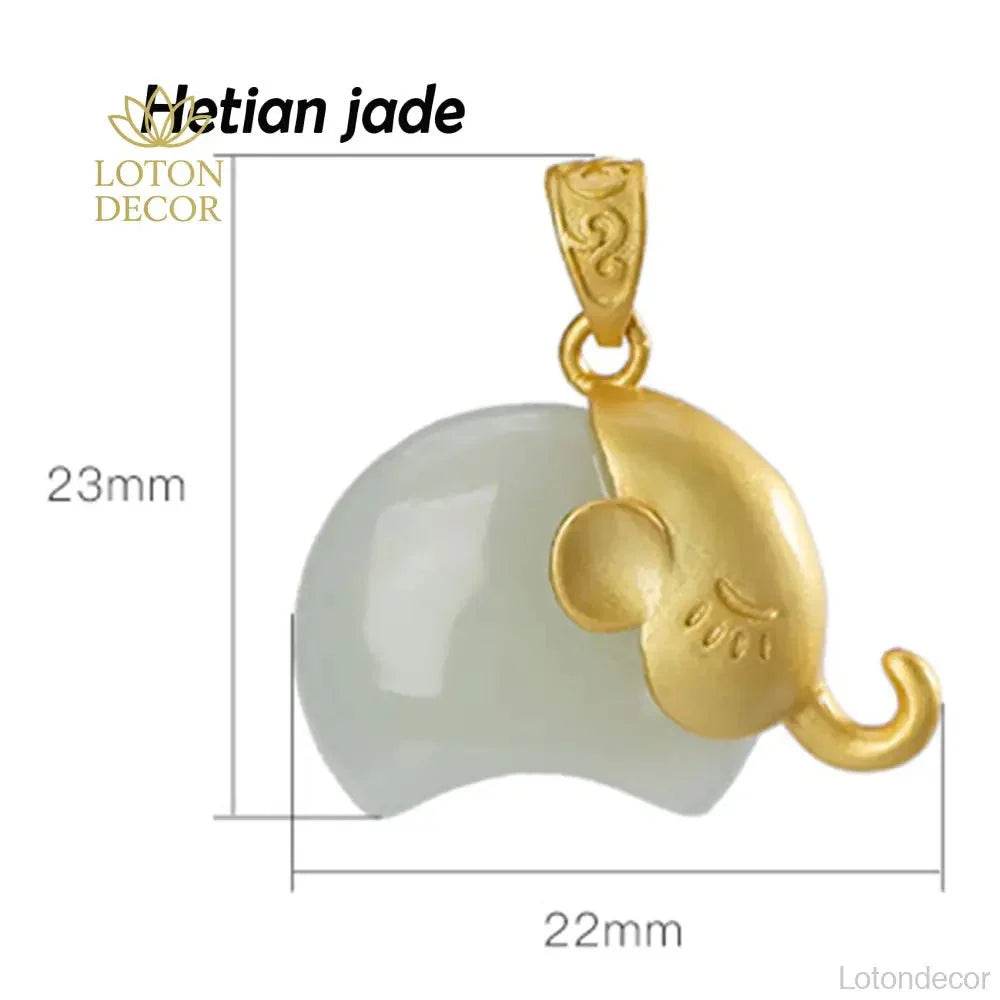 Jade Elephant Necklace – Sterling Silver Wealth Amulet - Loton Decor