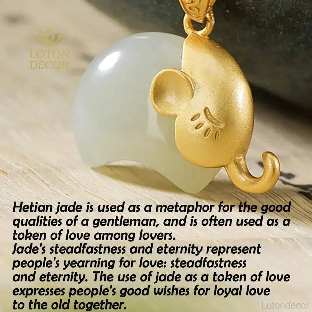 Jade Elephant Necklace – Sterling Silver Wealth Amulet - Loton Decor