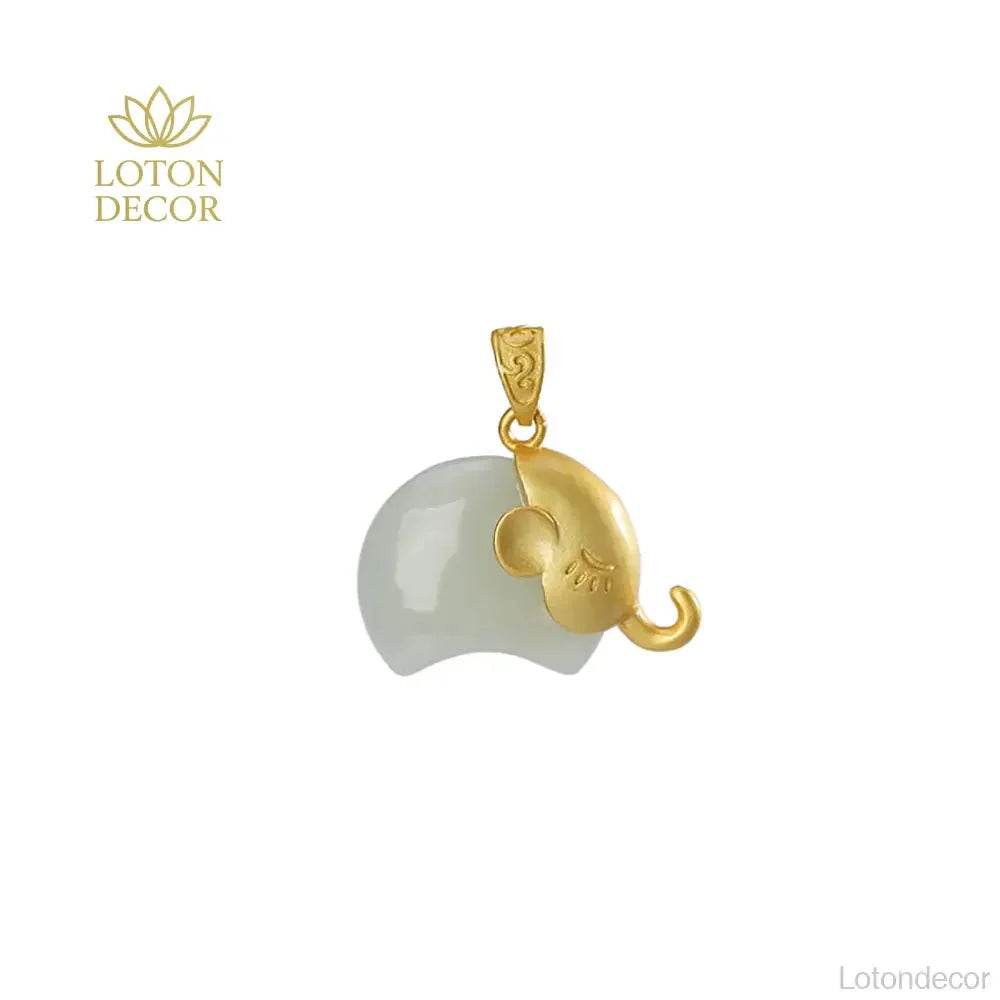 Jade Elephant Necklace – Sterling Silver Wealth Amulet - Loton Decor