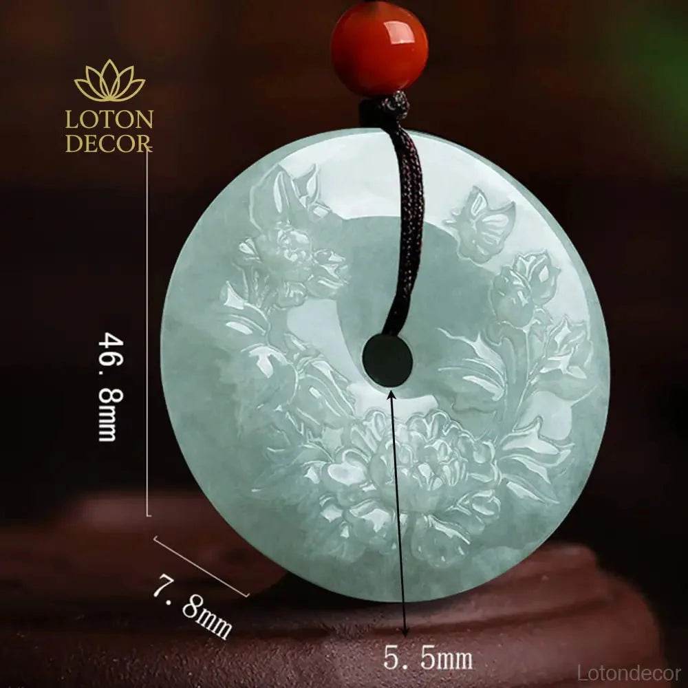 Jade Fortune Flower Necklace – Carved Harmony Buckle - Loton Decor