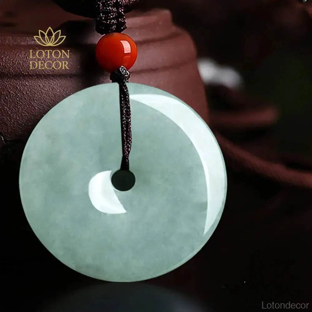 Jade Fortune Flower Necklace – Carved Harmony Buckle - Loton Decor