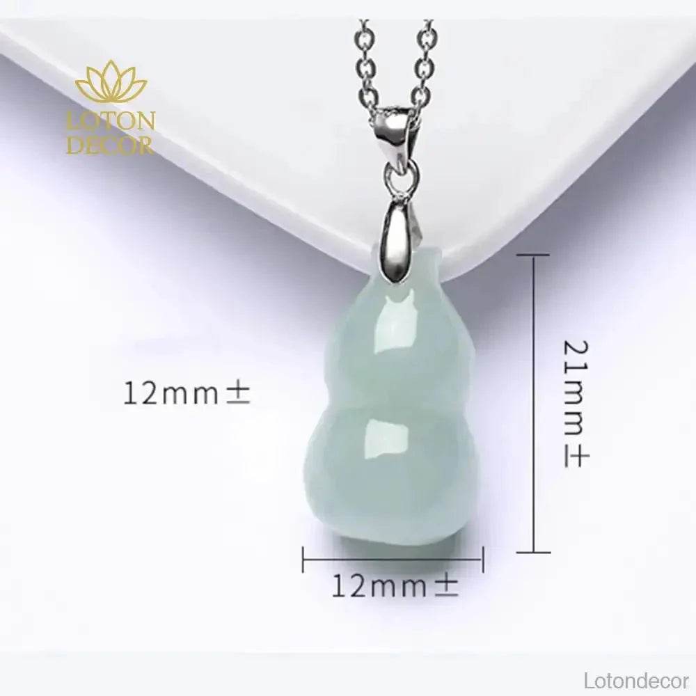 Jade Gourd Wu Lou Necklace – Good Fortune Amulet for Luck & Wealth - Loton Decor