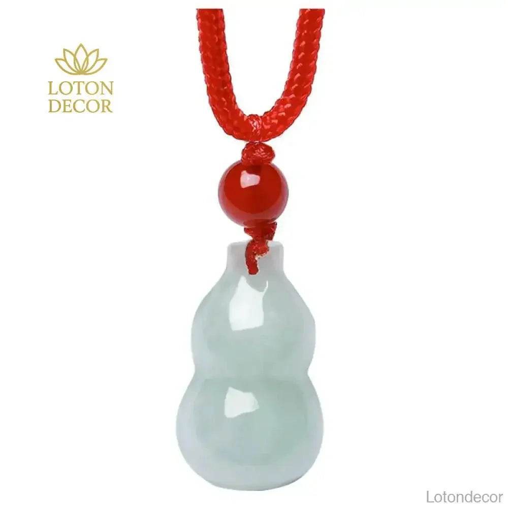 Jade Gourd Wu Lou Necklace – Good Fortune Amulet for Luck & Wealth - Loton Decor