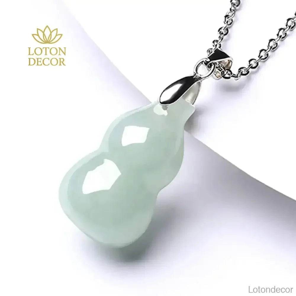 Jade Gourd Wu Lou Necklace – Good Fortune Amulet for Luck & Wealth - Loton Decor