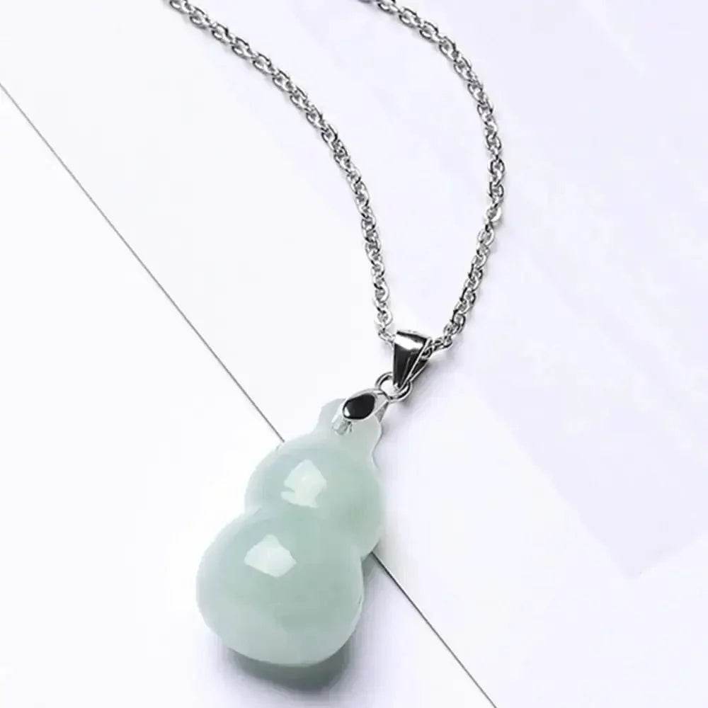 Jade Gourd Wu Lou Necklace – Good Fortune Amulet for Luck & Wealth - Loton Decor