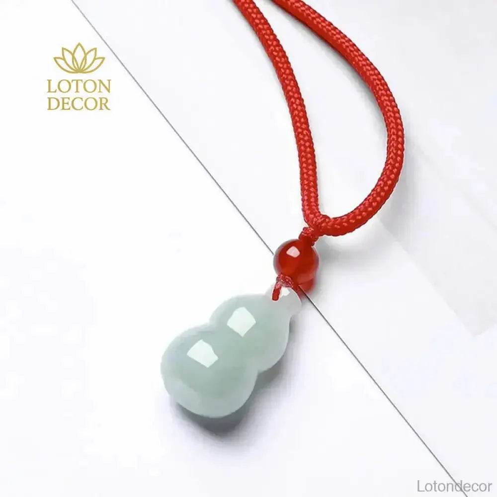 Jade Gourd Wu Lou Necklace – Good Fortune Amulet for Luck & Wealth - Loton Decor