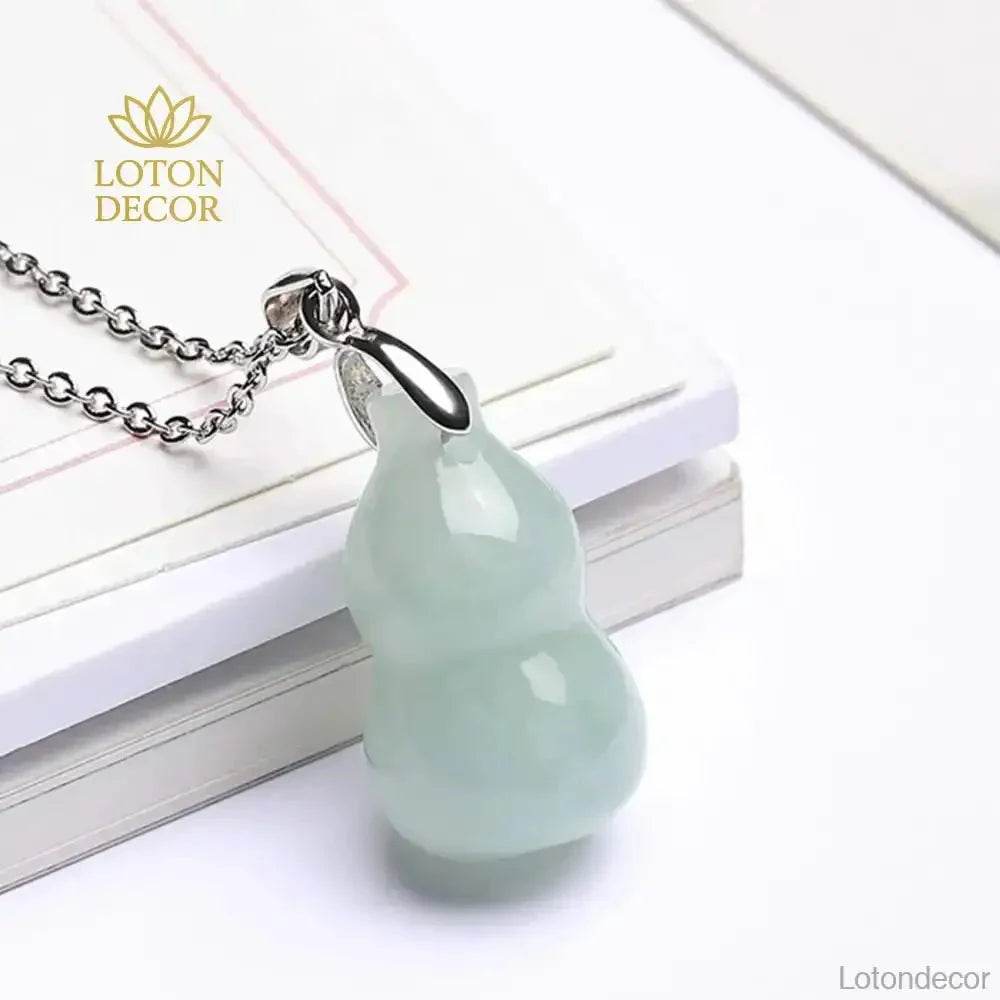 Jade Gourd Wu Lou Necklace – Good Fortune Amulet for Luck & Wealth - Loton Decor