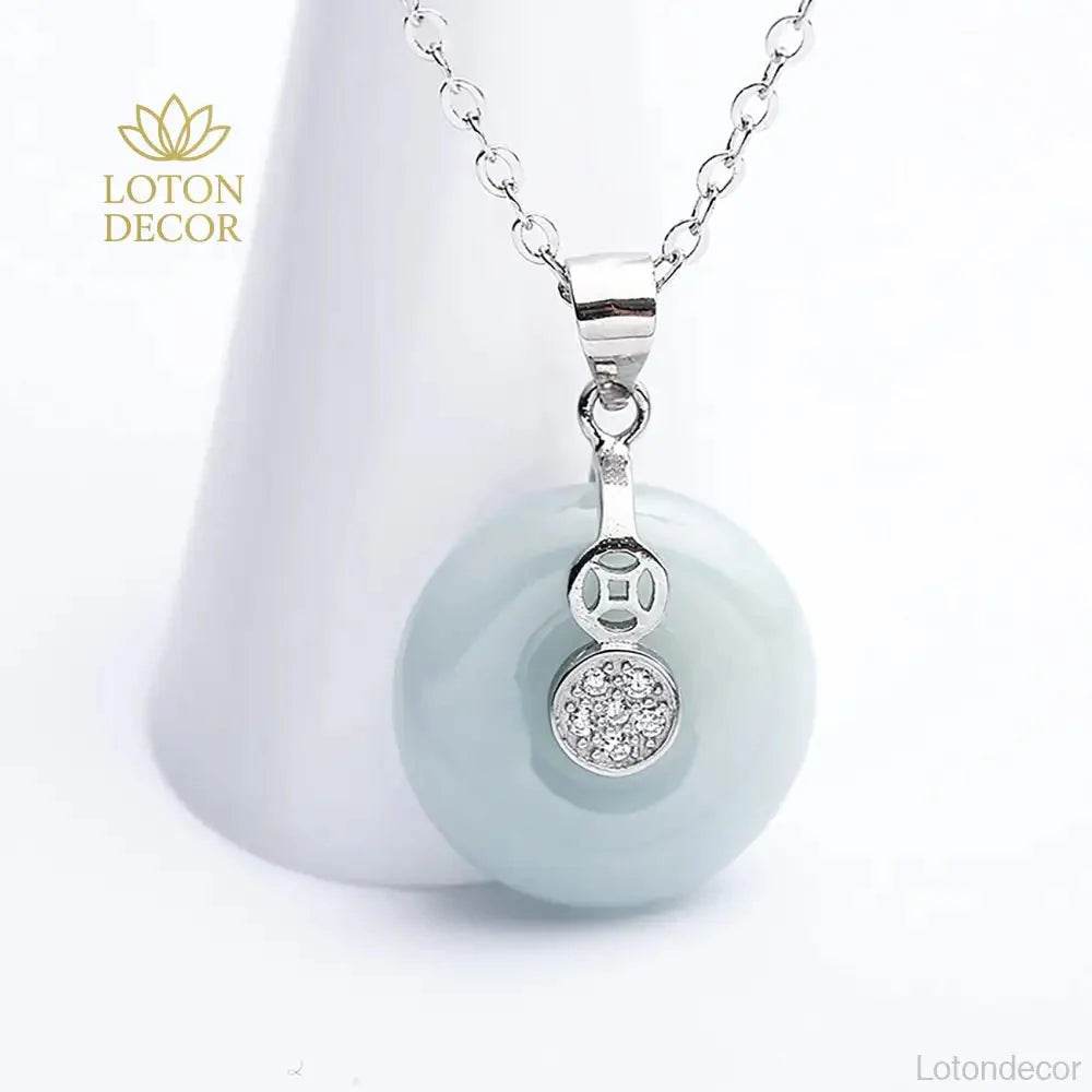 Jade Harmony Buckle Pendant – Silver Wealth Amulet - Loton Decor