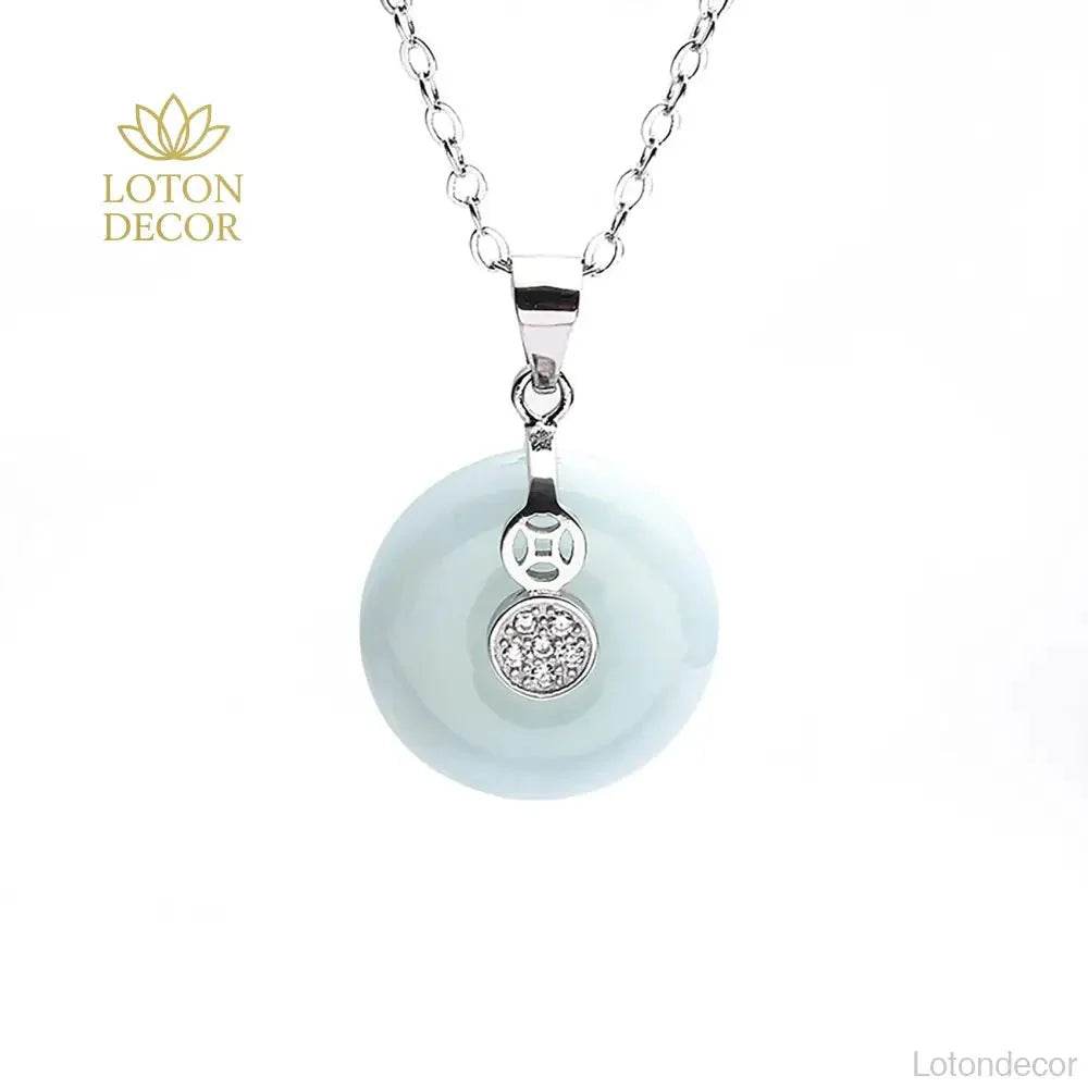 Jade Harmony Buckle Pendant – Silver Wealth Amulet - Loton Decor