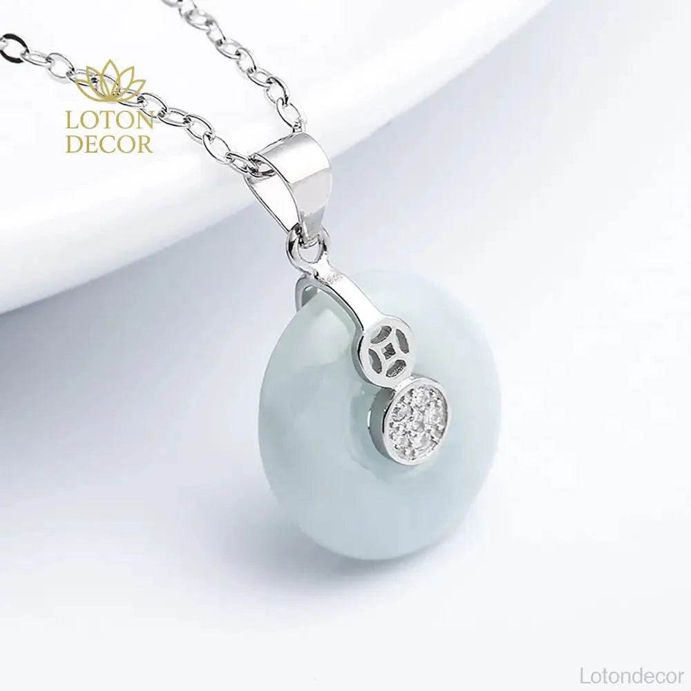 Jade Harmony Buckle Pendant – Silver Wealth Amulet - Loton Decor
