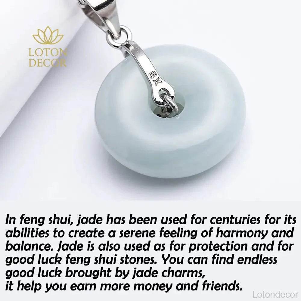 Jade Harmony Buckle Pendant – Silver Wealth Amulet - Loton Decor