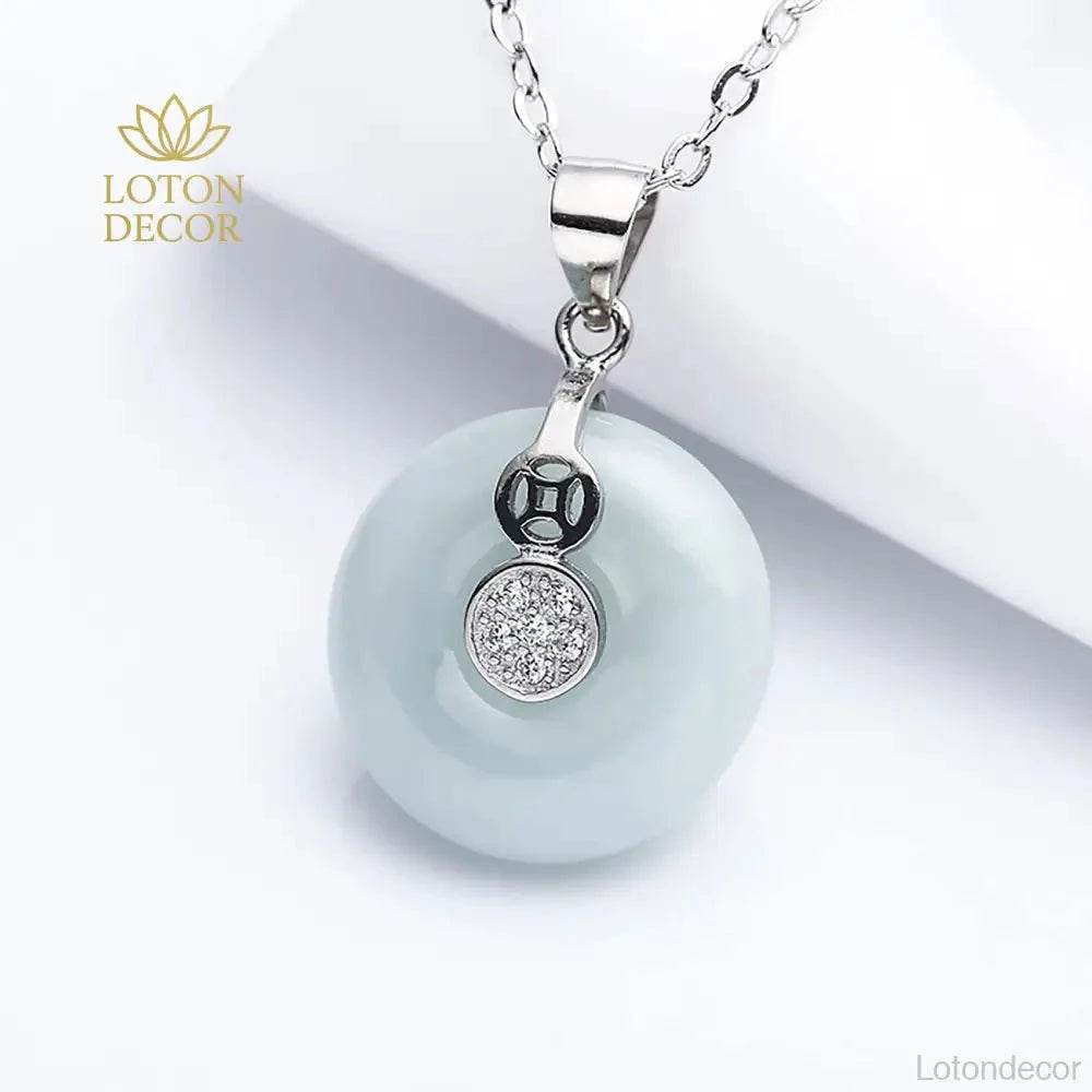 Jade Harmony Buckle Pendant – Silver Wealth Amulet - Loton Decor