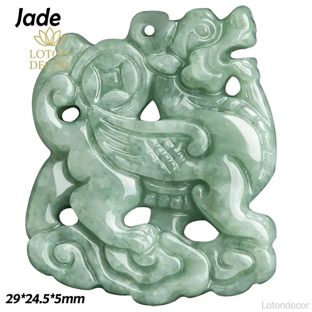 Jade Kirin Pendant Necklace – Feng Shui Wealth Amulet - Loton Decor