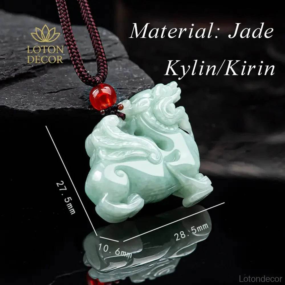 Jade Kylin/Kirin Dragon Necklace – Prosperity Amulet - Loton Decor