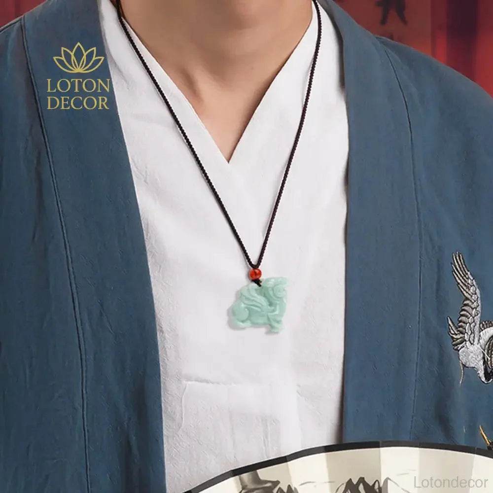 Jade Kylin/Kirin Dragon Necklace – Prosperity Amulet - Loton Decor