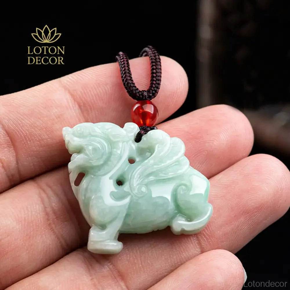 Jade Kylin/Kirin Dragon Necklace – Prosperity Amulet - Loton Decor