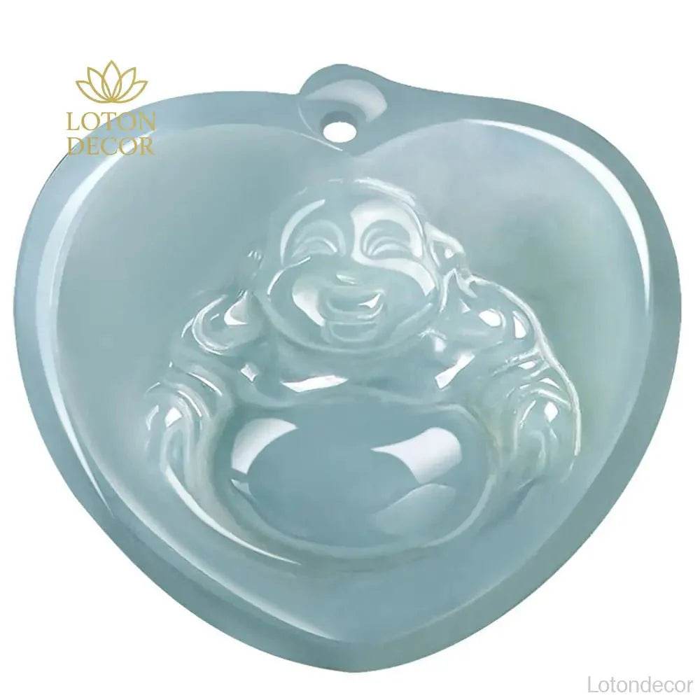 Jade Laughing Buddha Bracelet Fei Cui Jadeit Love Heart Crystal Feng Shui Necklace - Loton Decor