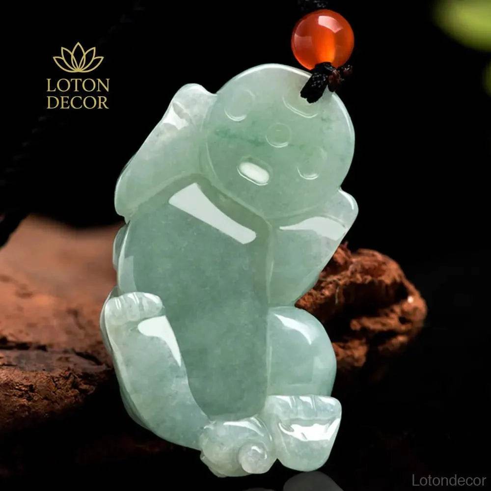 Jade Pixiu Coin Pendant – Wealth Ice Jade Necklace - Loton Decor