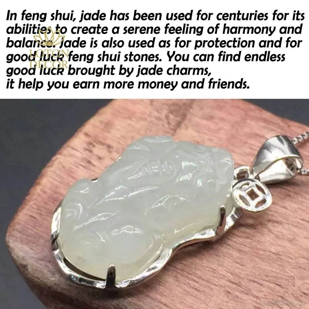 Jade Pixiu Pendant Necklace – Chakra Wealth Amulet - Loton Decor