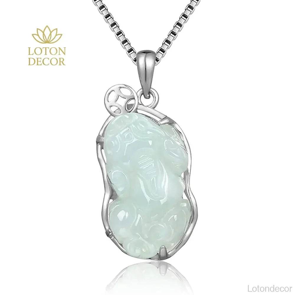 Jade Pixiu Pendant Necklace – Chakra Wealth Amulet - Loton Decor