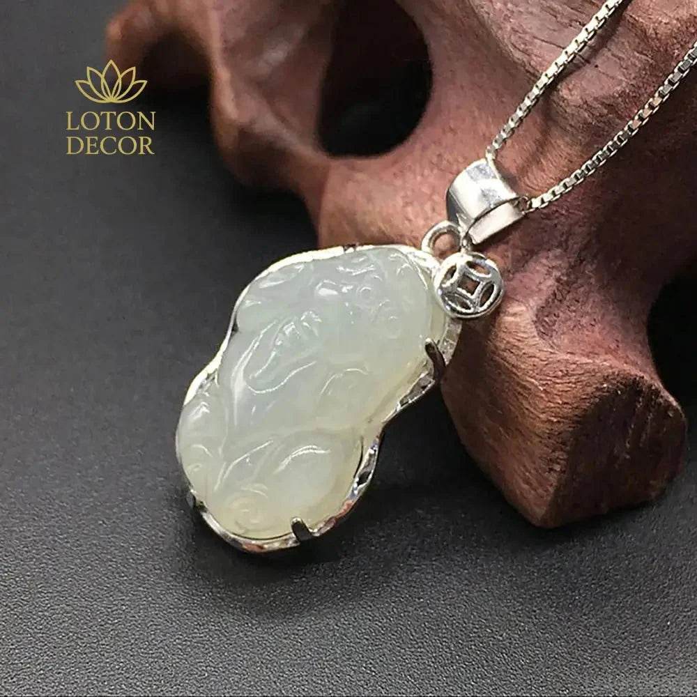 Jade Pixiu Pendant Necklace – Chakra Wealth Amulet - Loton Decor