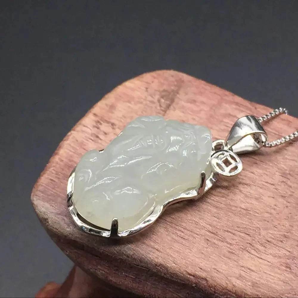 Jade Pixiu Pendant Necklace – Chakra Wealth Amulet - Loton Decor