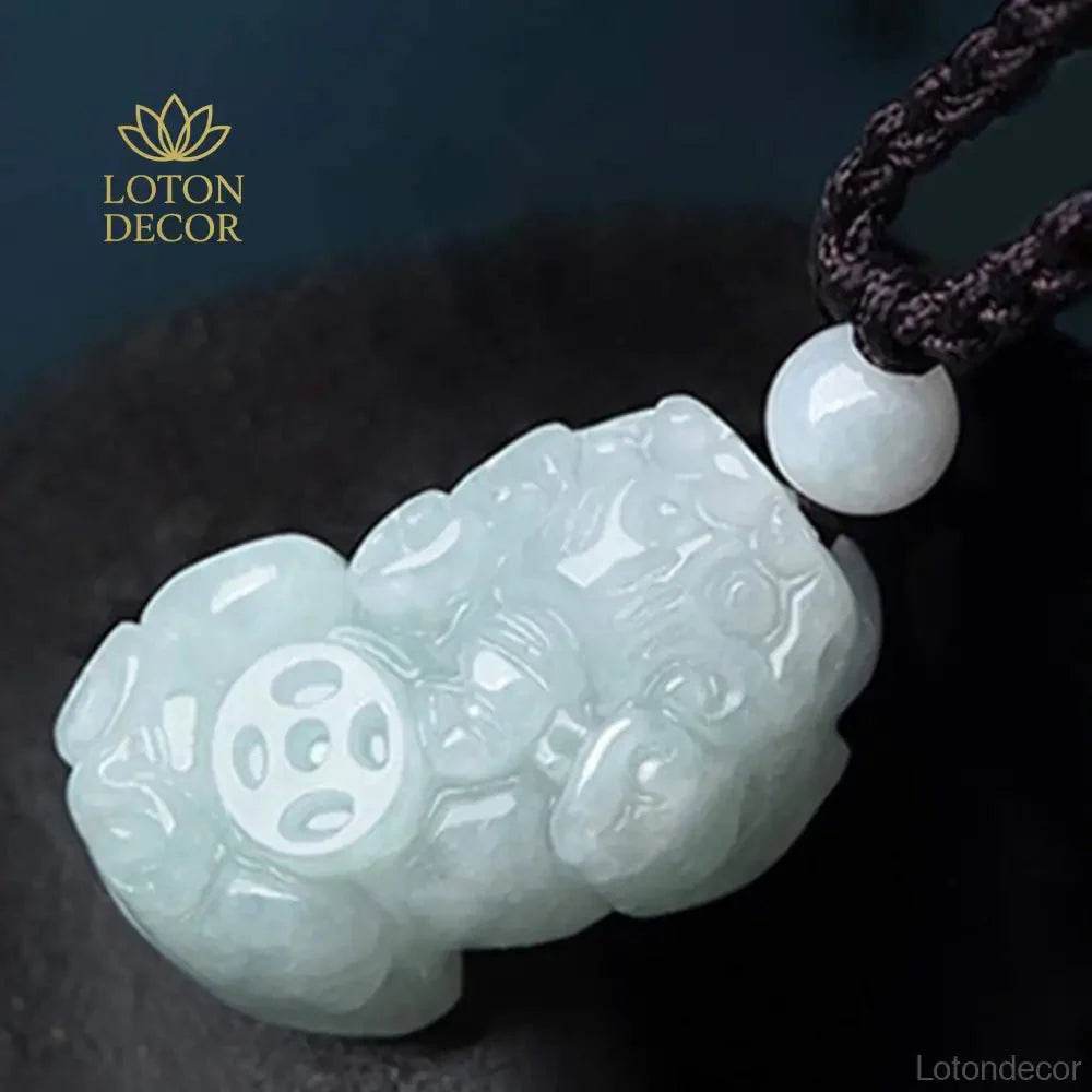 Jade Pixiu Pendant Necklace – Dragon Charm for Wealth & Luck - Loton Decor
