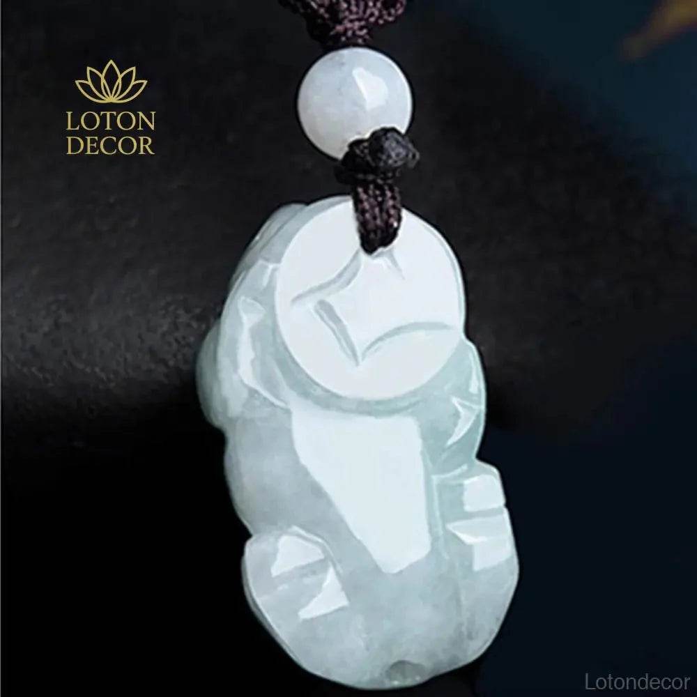 Jade Pixiu Pendant Necklace – Dragon Charm for Wealth & Luck - Loton Decor