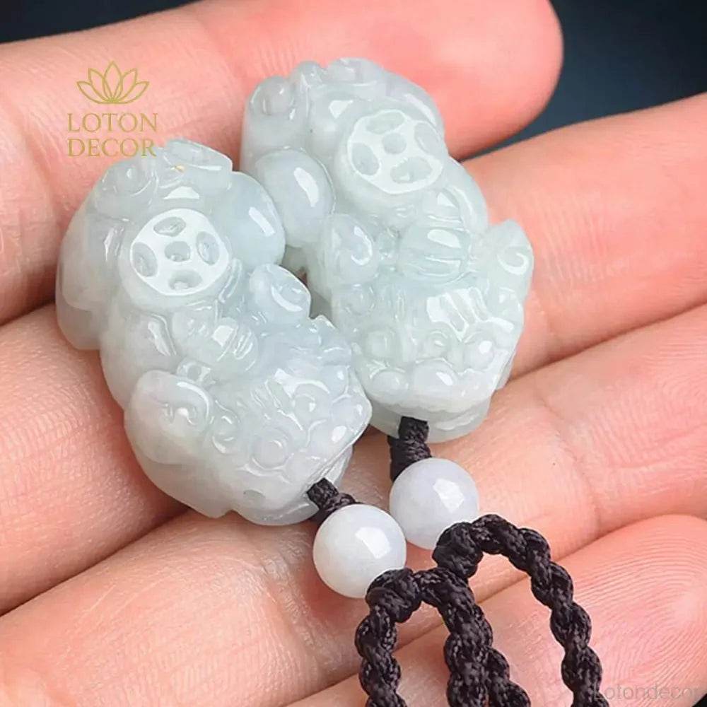 Jade Pixiu Pendant Necklace – Dragon Charm for Wealth & Luck - Loton Decor